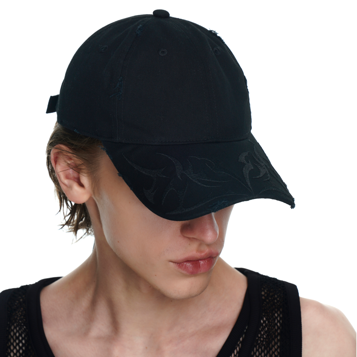 Distressed Embroidered Baseball Cap