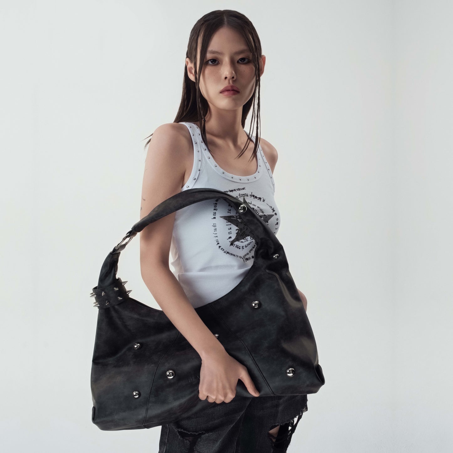 Studded Punk Oversized Tote