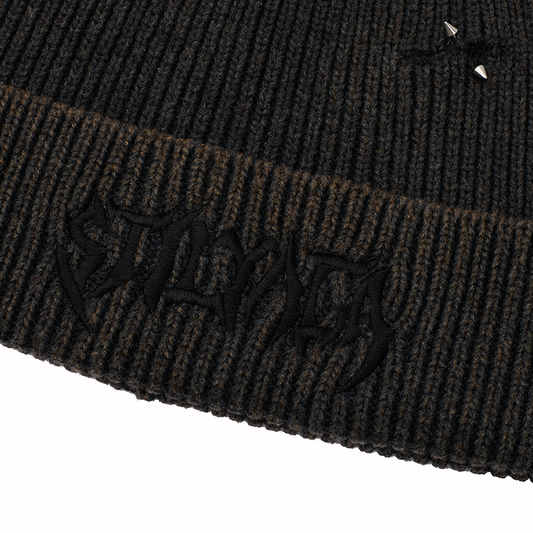 Black Letter Embroidery Beanie