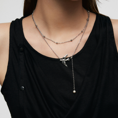 Double-Layer Peace Dove Necklace
