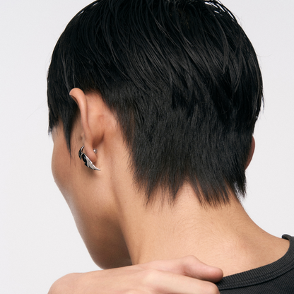 Onyx Snake Tail Stud Earrings