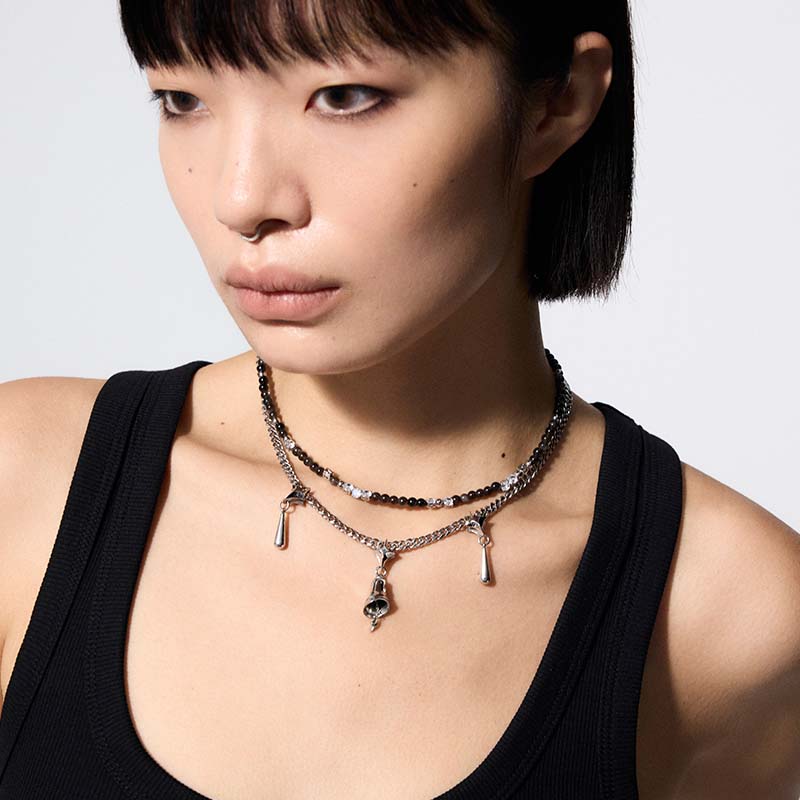 Guardian Bell Double-Layer Pendant Necklace