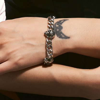 Siren Skull Cuban Chain Bracelet
