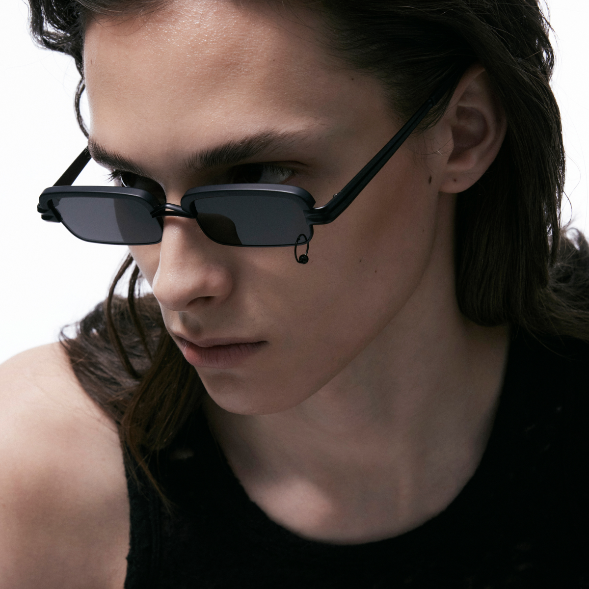 Narrow Rectangle Sunglasses COACH® | C Hardware Narrow Rectangle Sunglasses main image 2