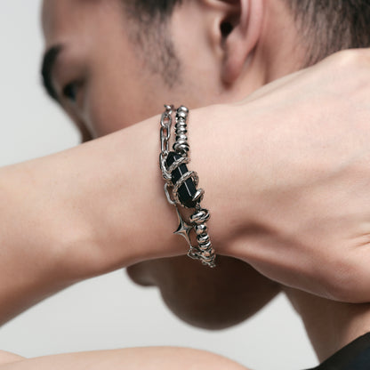 Snake Loop Double Rail Bracelet