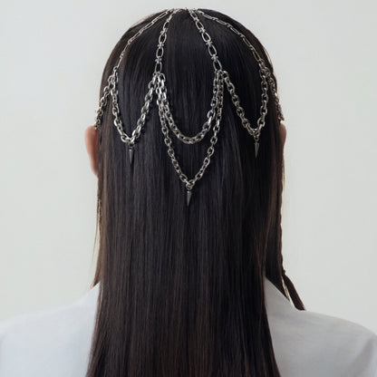 Cornflower Emblem Chain Hair Accessory