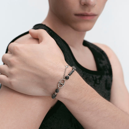 S925 Warthog Nose Clasp Double Layer Bracelet
