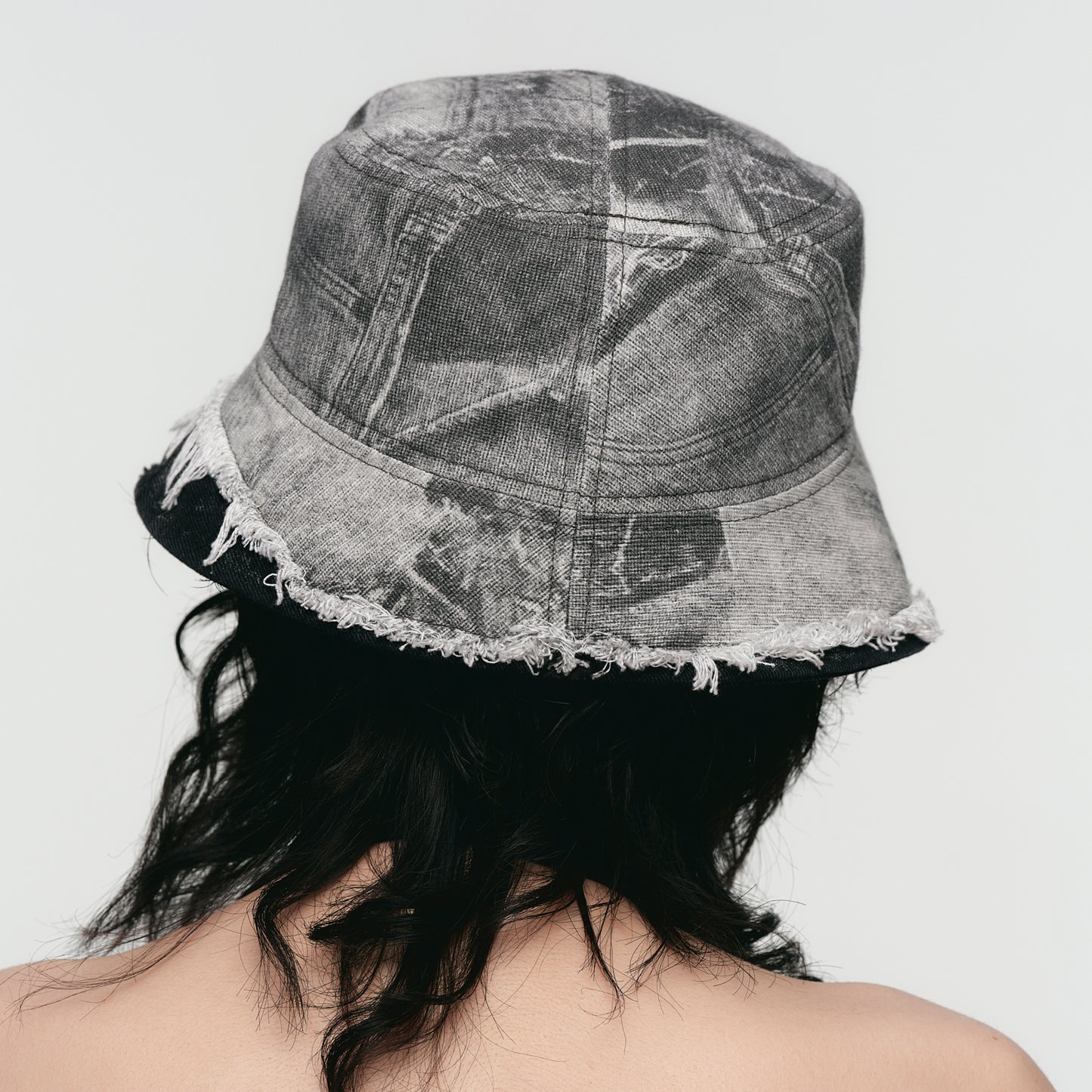 Layered Patchwork Denim Bucket Hat