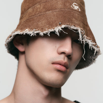 Triple Serpent Loop Pierced Reversible Bucket Hat
