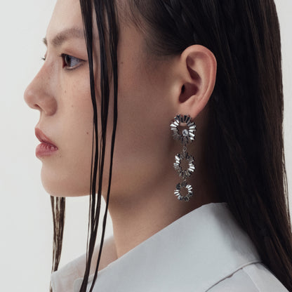 Cornflower Medal Pendant Earrings