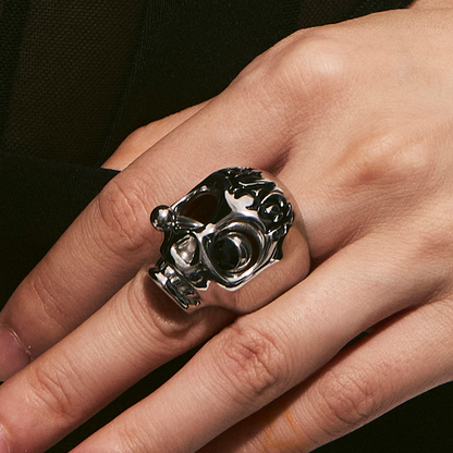 Pierced Siren Skull Ring