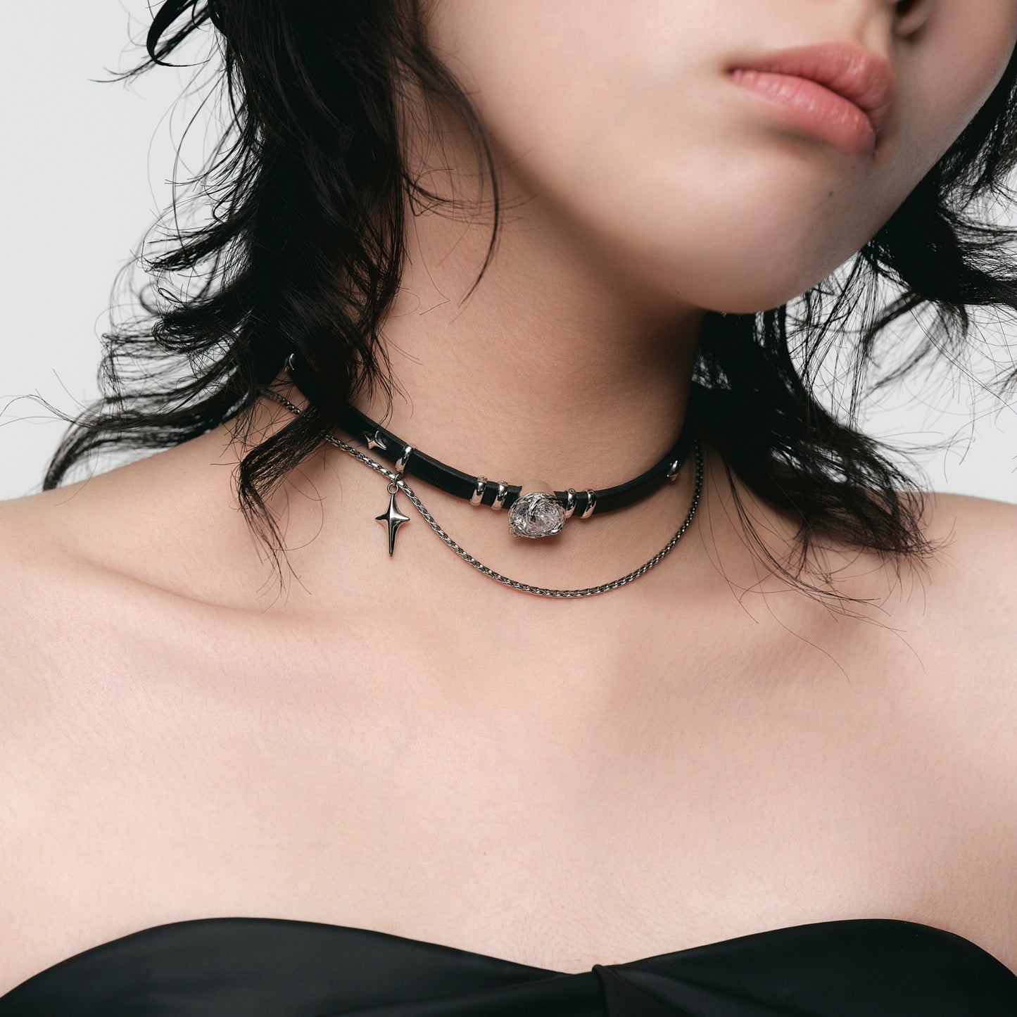 Coiled Snake Starburst Double Layer Choker