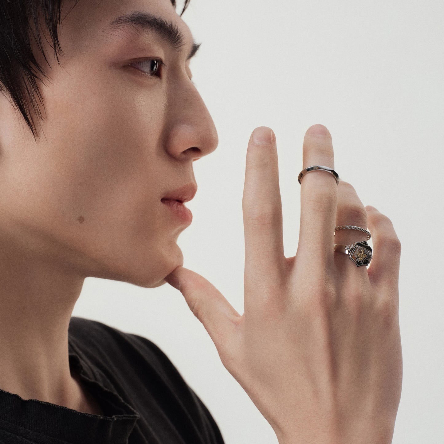 Prom Emblem Stacking Ring Set