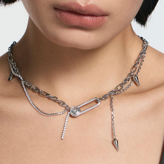 Bone Record Twisted Double-Layer Necklace