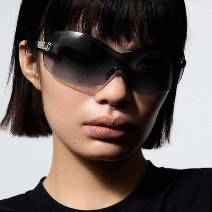 One-Piece Curved Shield Sunglasses