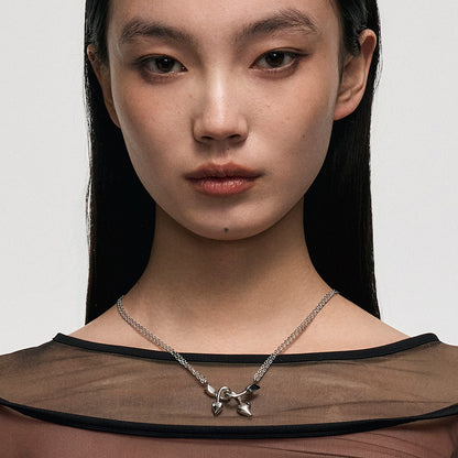 Entwined Arrow Double-Layer Necklace