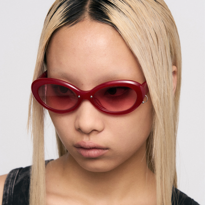 Cat Eye Full-Frame Sunglasses (Red)