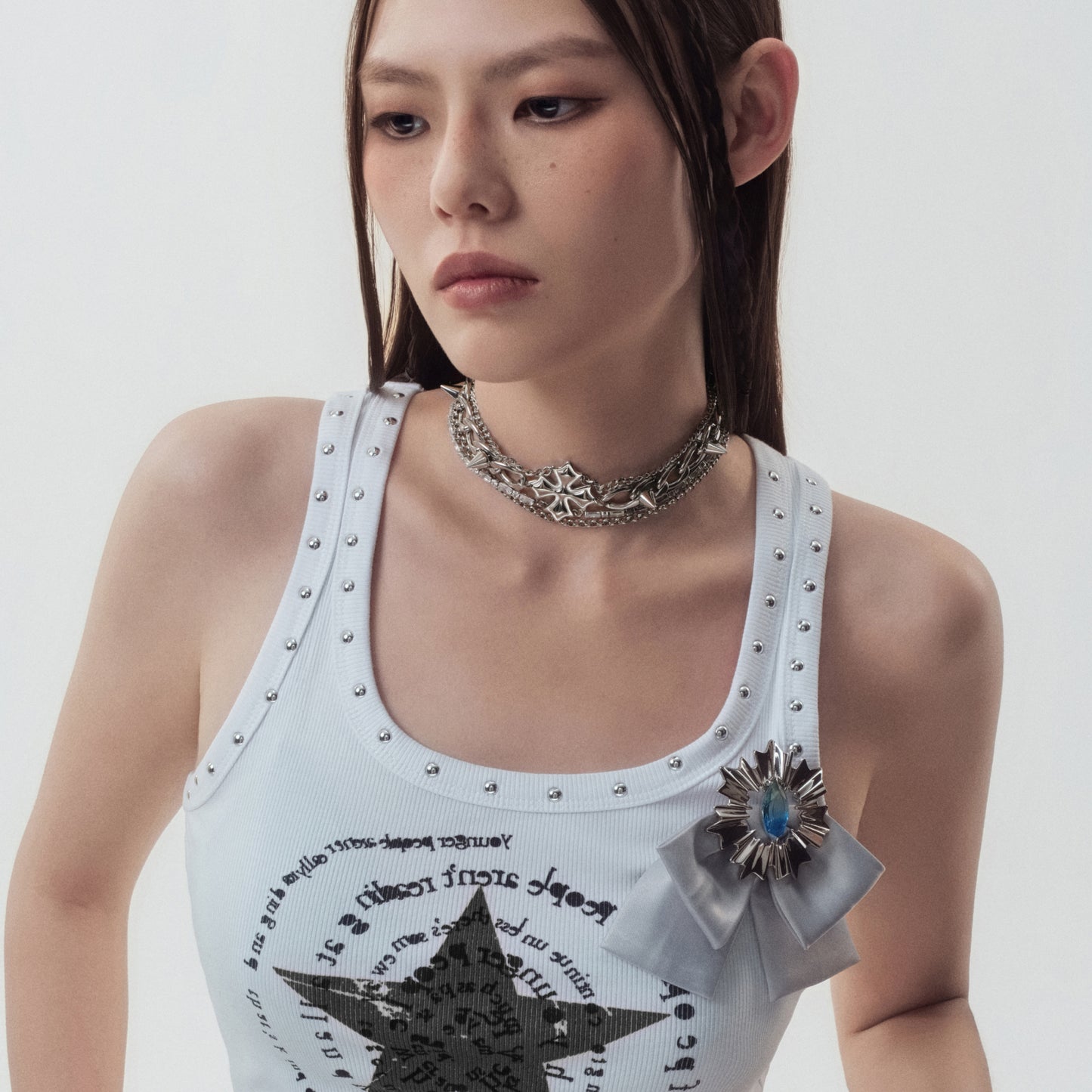 Prom Medal Studded Choker