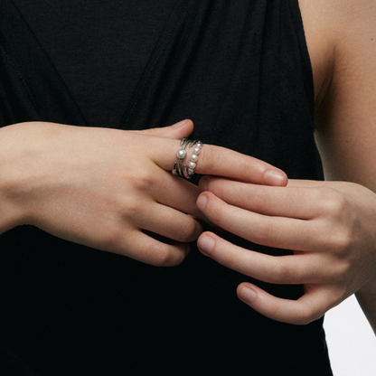 Pearl Stacking Ring Set