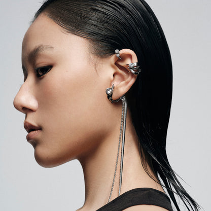 Crystal Tassel Ear Cuff (Left Ear Single)