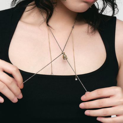 Snake Head Slider Y Necklace