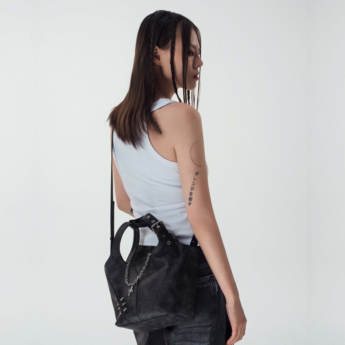 Studded Punk Oversized Tote