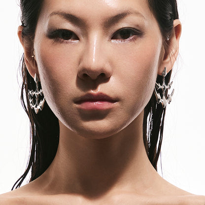 Double Manta Bone Drop Earrings