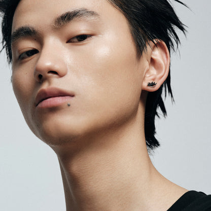 Fox Black Stud Earring