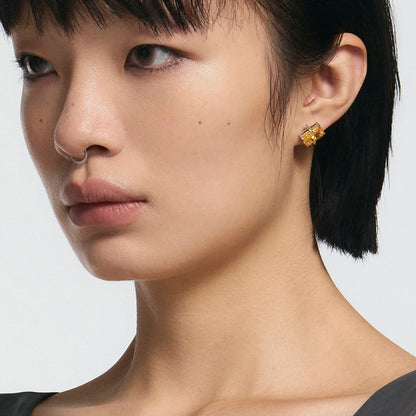 Spiked Yellow Square-Cut Studs