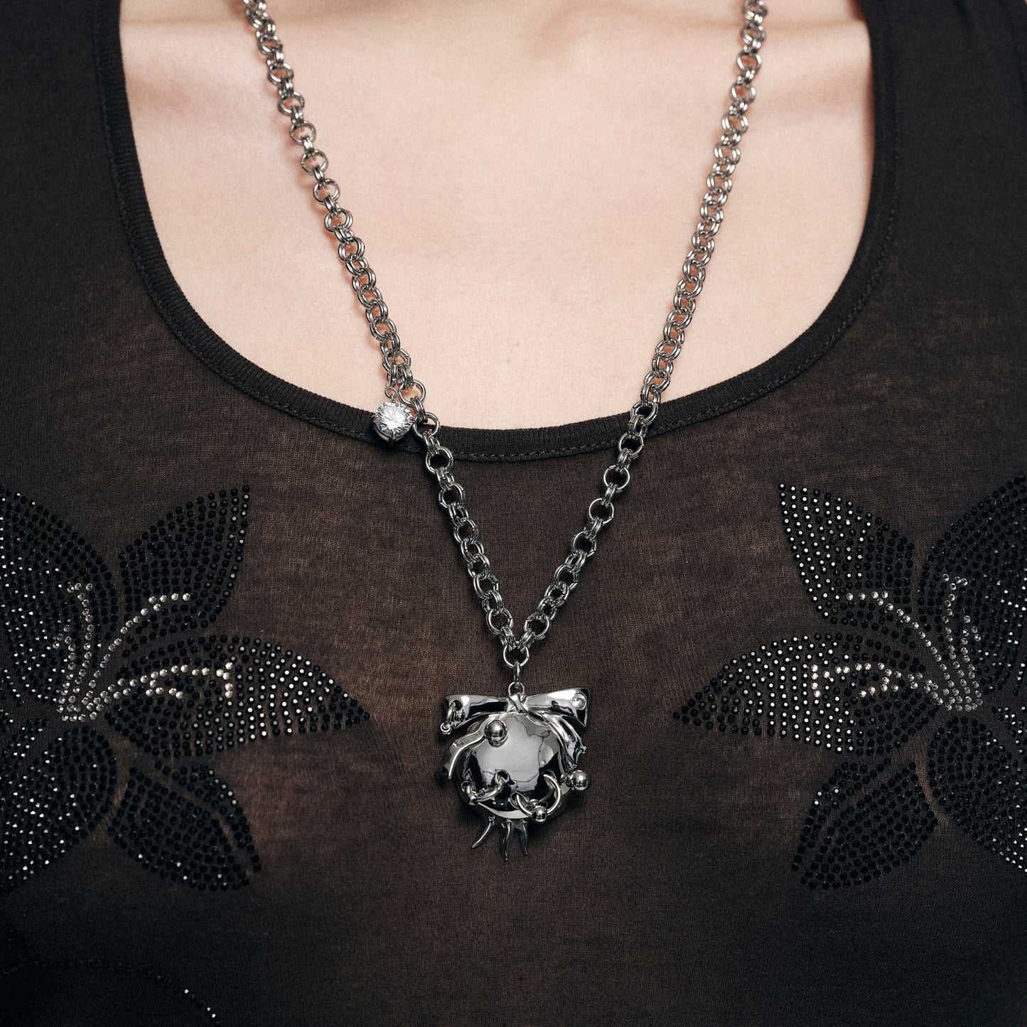 Pierced Bad Pomegranate Pendant Necklace