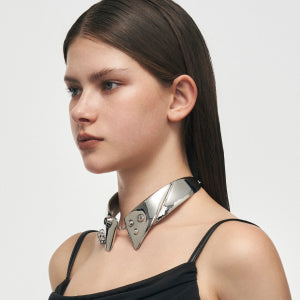 Devil Bow Tie Piercing Metal Choker