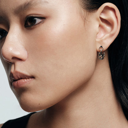 Fox Crown Drop Earring