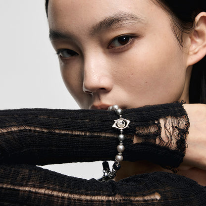 Punk Eye Gradient Pearl Bracelet