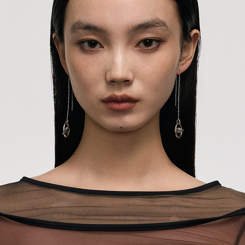 Orbiting Planet Drop Earrings