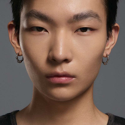 S925 Sterling Silver Piercing Ball Large Hoop Earring (Single)