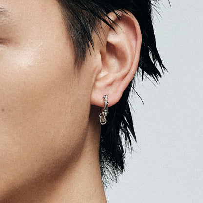 Night Cat Bone Joint Hoop Earring (Single)