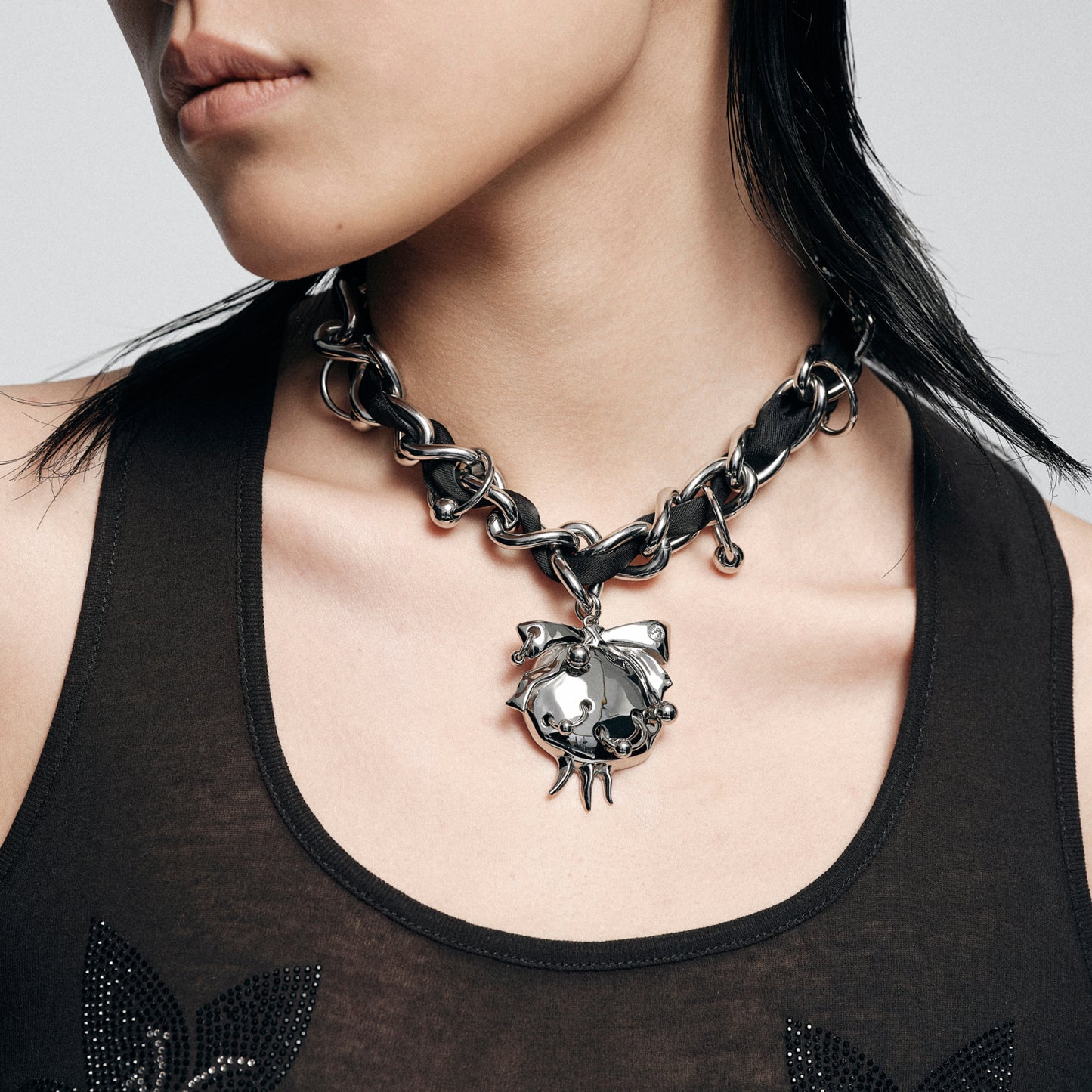 Pierced Pomegranate Strap Choker