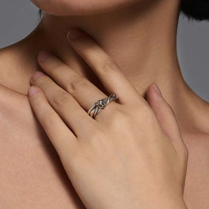 S925 Sterling Silver Double-Layer Skull Ring