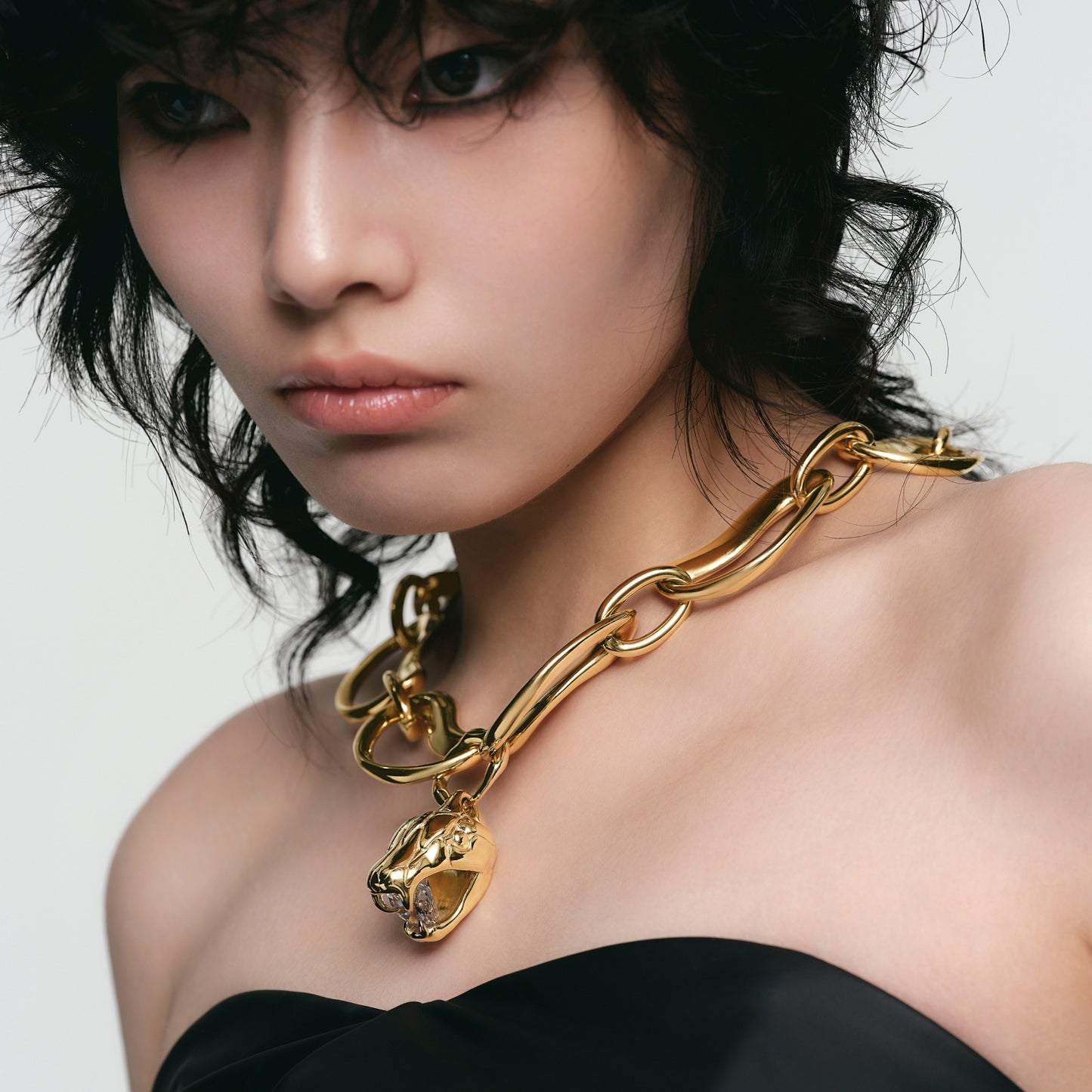 Nebula Snake Loop Necklace (Gold)