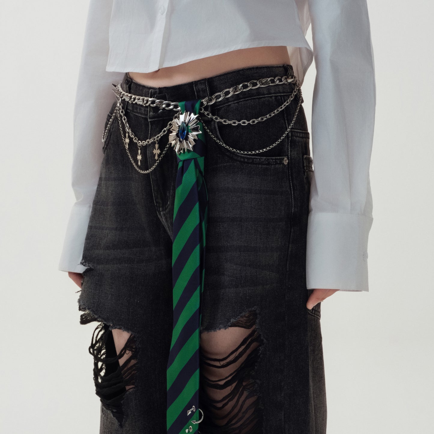 Cornflower Emblem Tie Belt