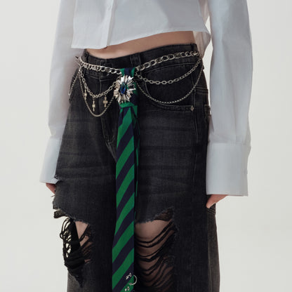 Cornflower Emblem Tie Belt