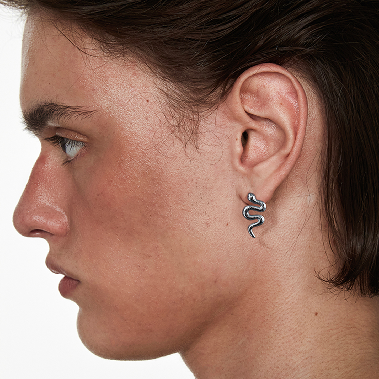 Empty Town Asymmetric Snake Stud Earrings