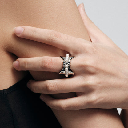 Bad Pomegranate Beaded Bow Ring