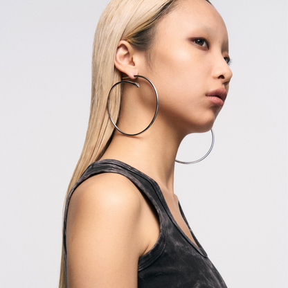 Snake-Shaped Large Hoop Earrings