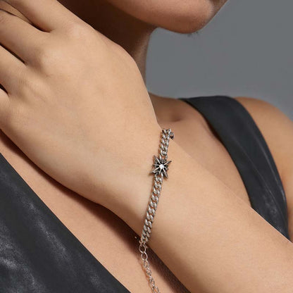 S925 Sterling Silver Cross Star Bracelet