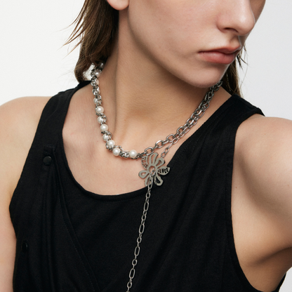 Anti-War Flower Pearl Necklace