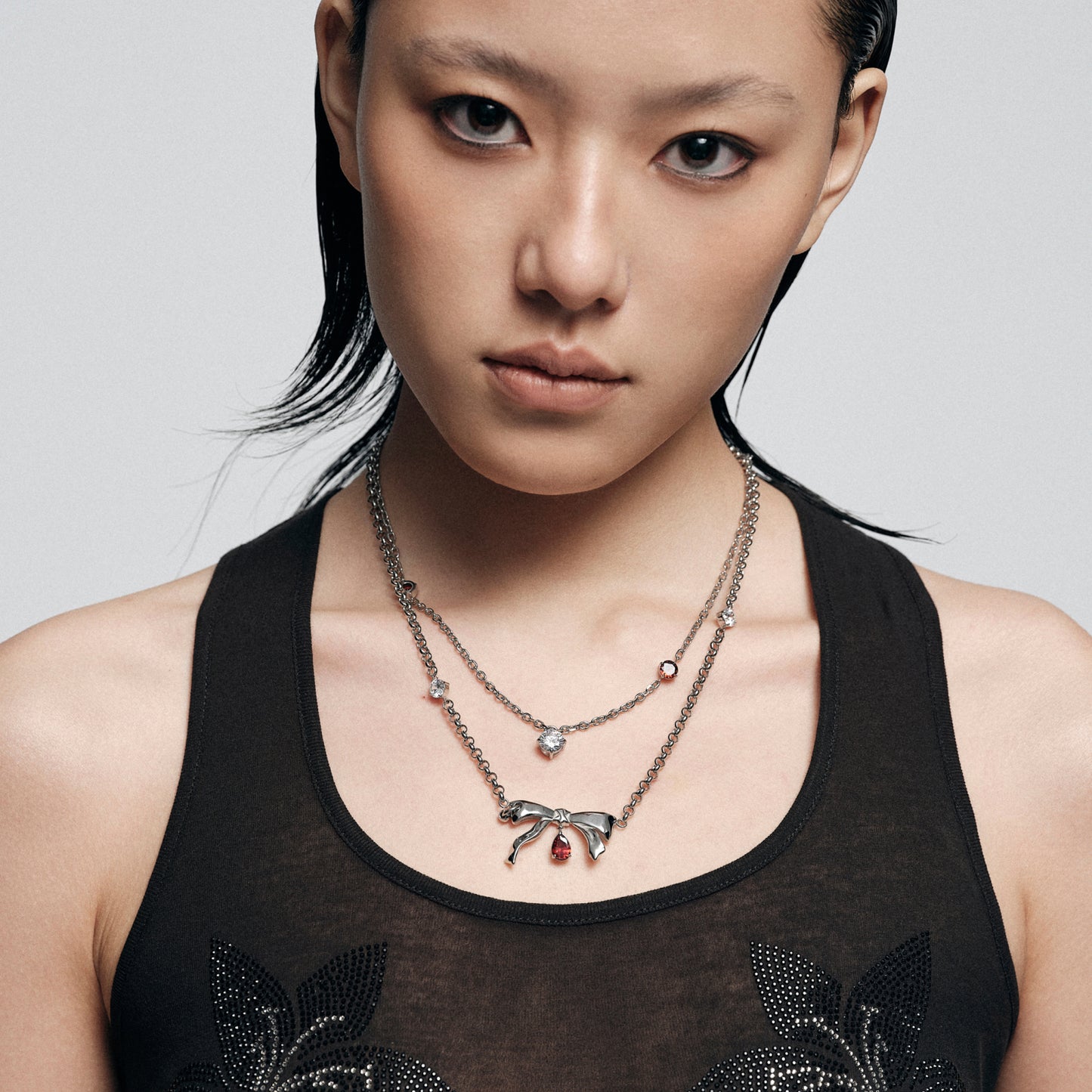 Bad Pomegranate Seed Bow Necklace