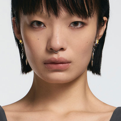 Gradient Tourmaline Stud Earrings with Spikes