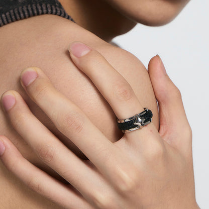 Spiked Woven Wide Ring