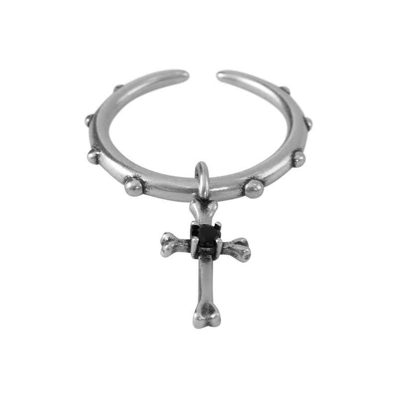 S925 Cross Pendant Pinky Ring